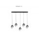 Pendule, Lustre suspendate - Lustra LED suspendata design modern PAMELA 5 LINE fumuriu