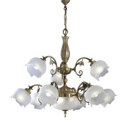 Candelabru 9 brate LUX design clasic realizata manual Bianca