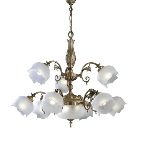 Candelabre, Lustre - Candelabru 9 brate LUX design clasic realizata manual Bianca