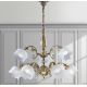 Candelabre, Lustre - Candelabru 9 brate LUX design clasic realizata manual Bianca
