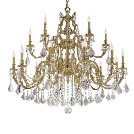 Corpuri de iluminat Lustre pentru casa scarii - Candelabru XXL 18 brate LUX cu cristale Scholer, Ashford