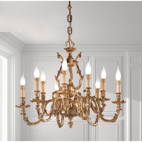 Candelabre, Lustre - Candelabru 9 brate LUX design clasic realizat manual Ashford