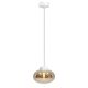 Pendule, Lustre suspendate - Pendul modern din sticla si marmura MOONSTONE chihlimbar, alb