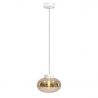Pendul modern din sticla si marmura MOONSTONE chihlimbar, alb