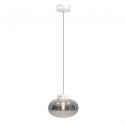 Pendul modern din sticla si marmura MOONSTONE fumuriu, alb