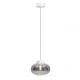 Pendul modern din sticla si marmura MOONSTONE fumuriu, alb