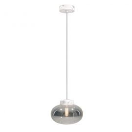 Pendul modern din sticla si marmura MOONSTONE fumuriu, alb