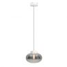 Pendul modern din sticla si marmura MOONSTONE fumuriu, alb