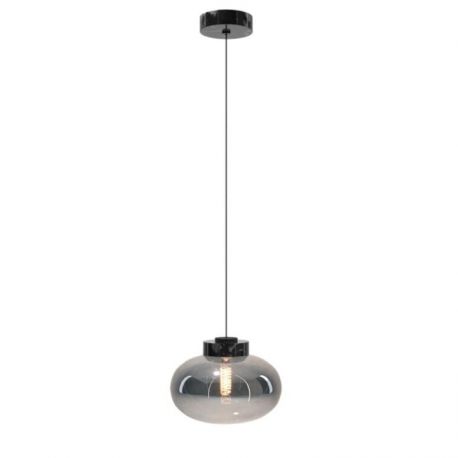 Pendule, Lustre suspendate - Pendul modern din sticla si marmura MOONSTONE fumuriu, negru