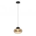 Pendul modern din sticla si marmura MOONSTONE chihlimbar, negru
