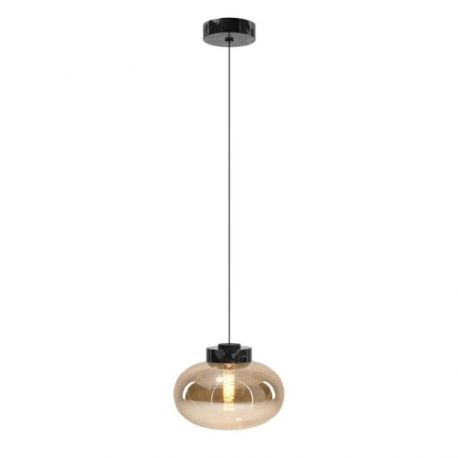 Pendule, Lustre suspendate - Pendul modern din sticla si marmura MOONSTONE chihlimbar, negru