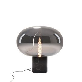 Veioze - Veioza moderna din sticla si marmura MOONSTONE fumuriu, negru