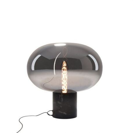 Veioze - Veioza moderna din sticla si marmura MOONSTONE fumuriu, negru