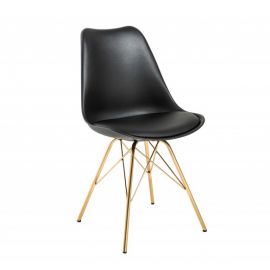 Seturi scaune, HoReCa - Set de 4 scaune Scandinavia negru/ auriu