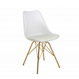 Seturi scaune, HoReCa - Set de 4 scaune Scandinavia alb/ auriu