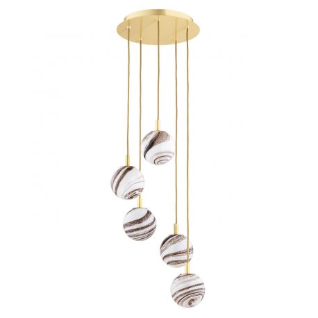 Pendule, Lustre suspendate - Lustra cu 5 pendule design minimalist Aruba