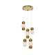 Pendule, Lustre suspendate - Lustra LED suspendata design modern decorativ Drop 5L auriu