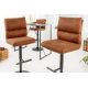 Scaune Bar - Set 2 scaune de bar Comfort microfibra maro vintage