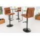 Scaune Bar - Set 2 scaune de bar Comfort microfibra maro vintage