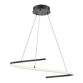 Pendule, Lustre suspendate - Lustra LED suspendata design circular Curve negru