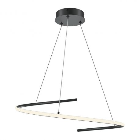 Pendule, Lustre suspendate - Lustra LED suspendata design circular Curve negru