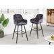 Scaune Bar - Set 2 scaune de bar Milano catifea gri