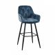 Scaune Bar - Set 2 scaune de bar Milano catifea albastru petrol