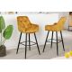 Scaune Bar - Set 2 scaune de bar Milano catifea galben mustar