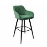 Set 2 scaune de bar Turin catifea verde smarald