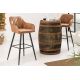 Scaune Bar - Set 2 scaune de bar Turin microfibra maro vintage