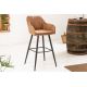 Scaune Bar - Set 2 scaune de bar Turin microfibra maro vintage