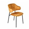 Set 2 scaune stil modern Tracy Alpine, catifea galben mustar