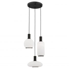 Pendule, Lustre suspendate - Lustra cu 3 pendule design modern SAGUNTO, negru