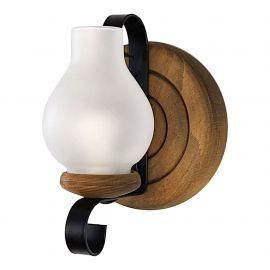 Aplice, corpuri de iluminat pentru pereti - Aplica de perete rustica fabricata manual din lemn Roata