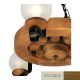 Candelabre, Lustre - Candelabru rustic fabricat manual din lemn Roata 3L