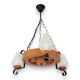 Candelabre, Lustre - Candelabru rustic fabricat manual din lemn Roata 3L