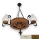 Candelabre, Lustre - Candelabru rustic fabricat manual din lemn Roata 3L
