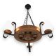 Candelabre, Lustre - Candelabru rustic fabricat manual din lemn Roata 3L