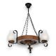 Candelabre, Lustre - Candelabru rustic fabricat manual din lemn Roata 3L