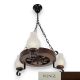 Candelabre, Lustre - Candelabru rustic fabricat manual din lemn Roata 3L