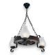 Candelabre, Lustre - Candelabru rustic fabricat manual din lemn Roata 3L