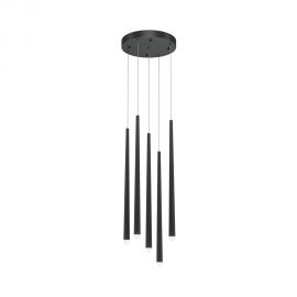 Pendule, Lustre suspendate - Lustra LED cu 5 pendule stil minimalist modern Cascade negru