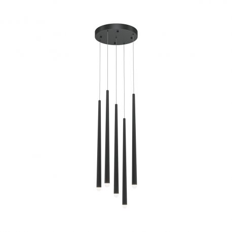 Pendule, Lustre suspendate - Lustra LED cu 5 pendule stil minimalist modern Cascade negru