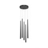 Lustra LED cu 5 pendule stil minimalist modern Cascade negru