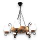 Candelabre, Lustre - Candelabru rustic fabricat manual din lemn Roata 5L