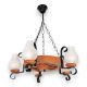 Candelabre, Lustre - Candelabru rustic fabricat manual din lemn Roata 5L