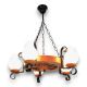 Candelabre, Lustre - Candelabru rustic fabricat manual din lemn Roata 5L
