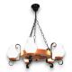 Candelabre, Lustre - Candelabru rustic fabricat manual din lemn Roata 5L