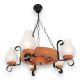 Candelabre, Lustre - Candelabru rustic fabricat manual din lemn Roata 5L