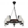 Candelabru rustic fabricat manual din lemn Roata 5L